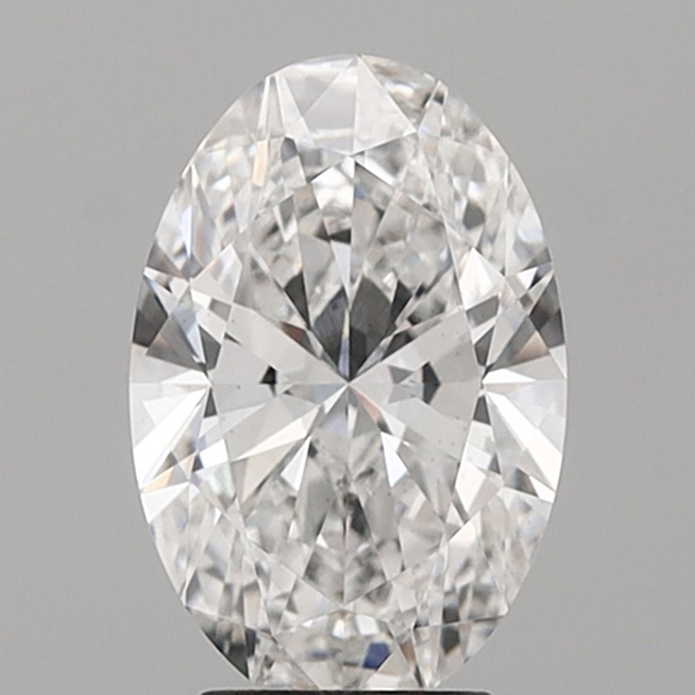 3.34 Carat Oval Lab Diamond with  Cut Diamond in 14KT  view 1
