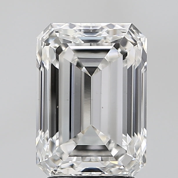 3.01 Carat Emerald Lab Diamond with  Cut Diamond in 14KT  view 1

