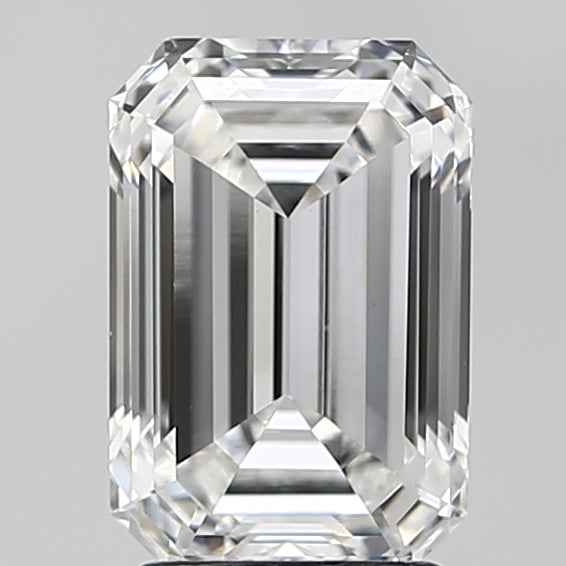 2.56 Carat Emerald Lab Diamond with  Cut Diamond in 14KT  view 1
