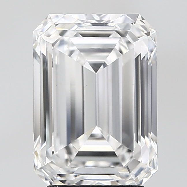 4.08 Carat Emerald Lab Diamond with  Cut Diamond in 14KT  view 1
