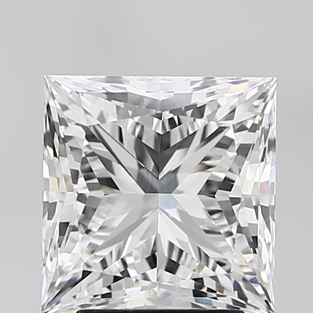 3.74 Carat Princess Lab Diamond with  Cut Diamond in 14KT  view 1
