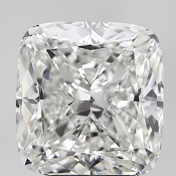 6.01 Carat Cushion Lab Diamond with  Cut Diamond in 14KT  view 1
