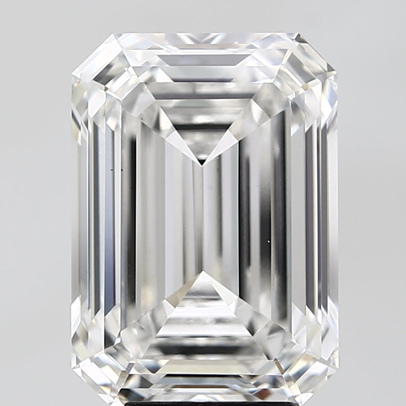 7.09 Carat Emerald Lab Diamond with  Cut Diamond in 14KT  view 1
