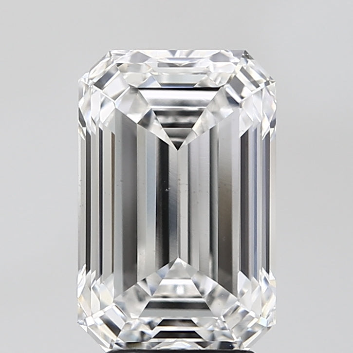 4.03 Carat Emerald Lab Diamond with  Cut Diamond in 14KT  view 1
