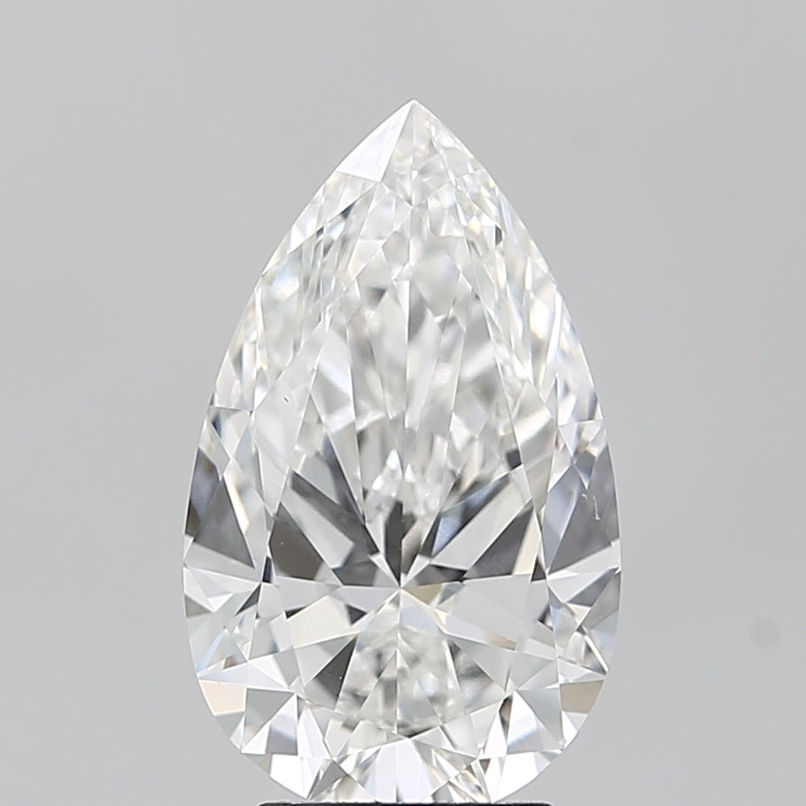 4.01 Carat Pear Lab Diamond with  Cut Diamond in 14KT  view 1
