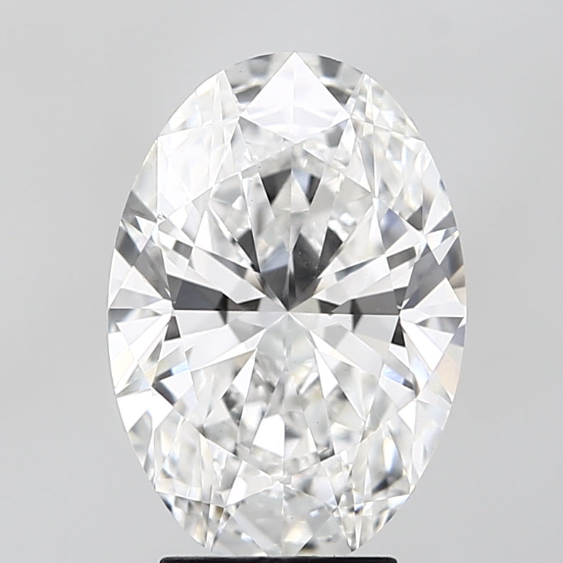 4.0 Carat Oval Lab Diamond with  Cut Diamond in 14KT  view 1

