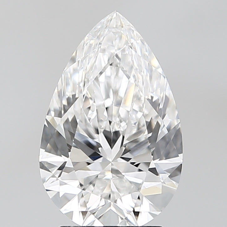 3.08 Carat Pear Lab Diamond with  Cut Diamond in 14KT  view 1
