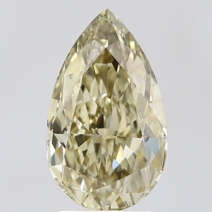 3.05 Carat Pear Lab Diamond with  Cut Diamond in 14KT  view 1
