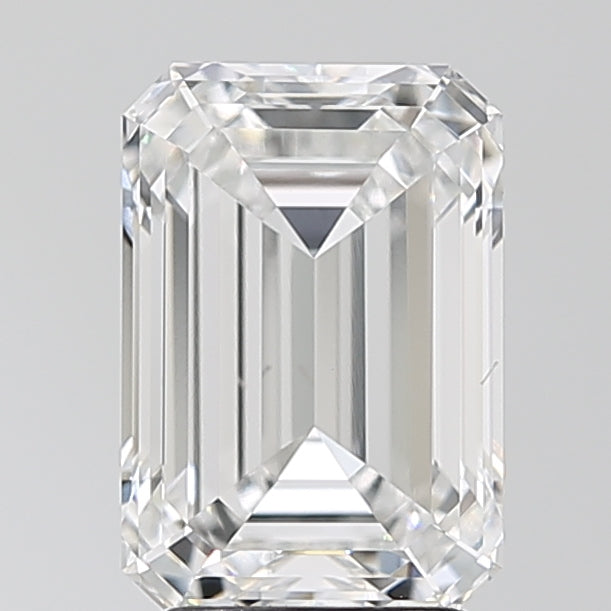 3.05 Carat Emerald Lab Diamond with  Cut Diamond in 14KT  view 1
