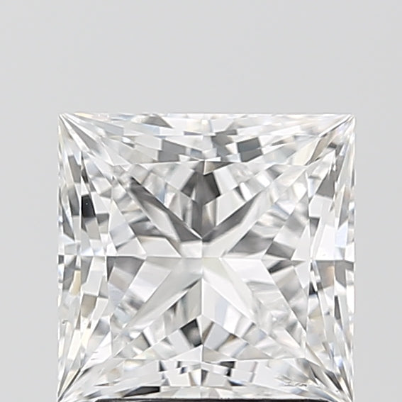 2.35 Carat Princess Lab Diamond with  Cut Diamond in 14KT  view 1
