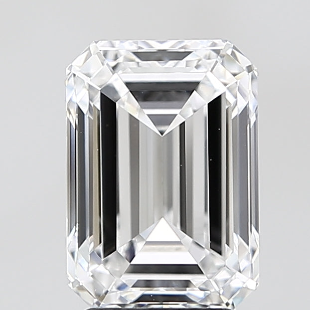 3.24 Carat Emerald Lab Diamond with  Cut Diamond in 14KT  view 1
