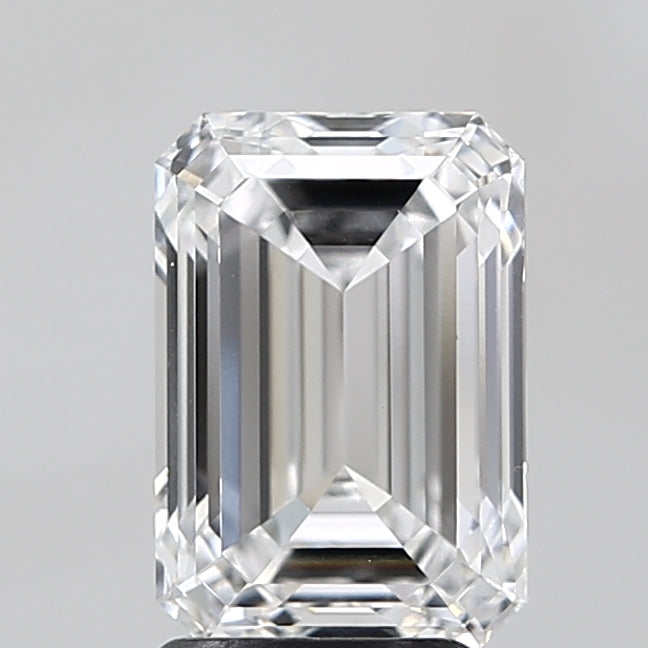 3.02 Carat Emerald Lab Diamond with  Cut Diamond in 14KT  view 1
