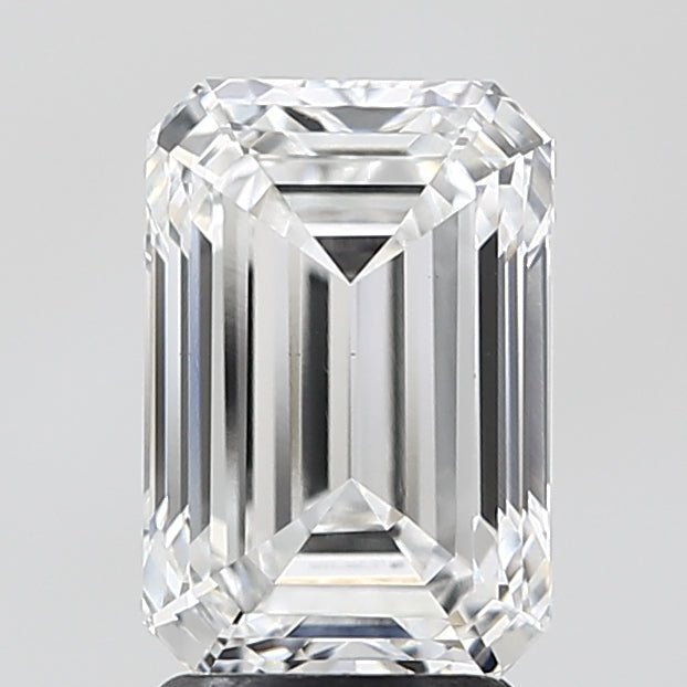 3.04 Carat Emerald Lab Diamond with  Cut Diamond in 14KT  view 1
