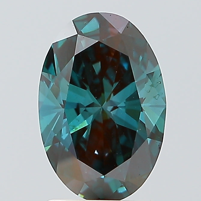 1.52 Carat Oval Lab Diamond with  Cut Diamond in 14KT  view 1
