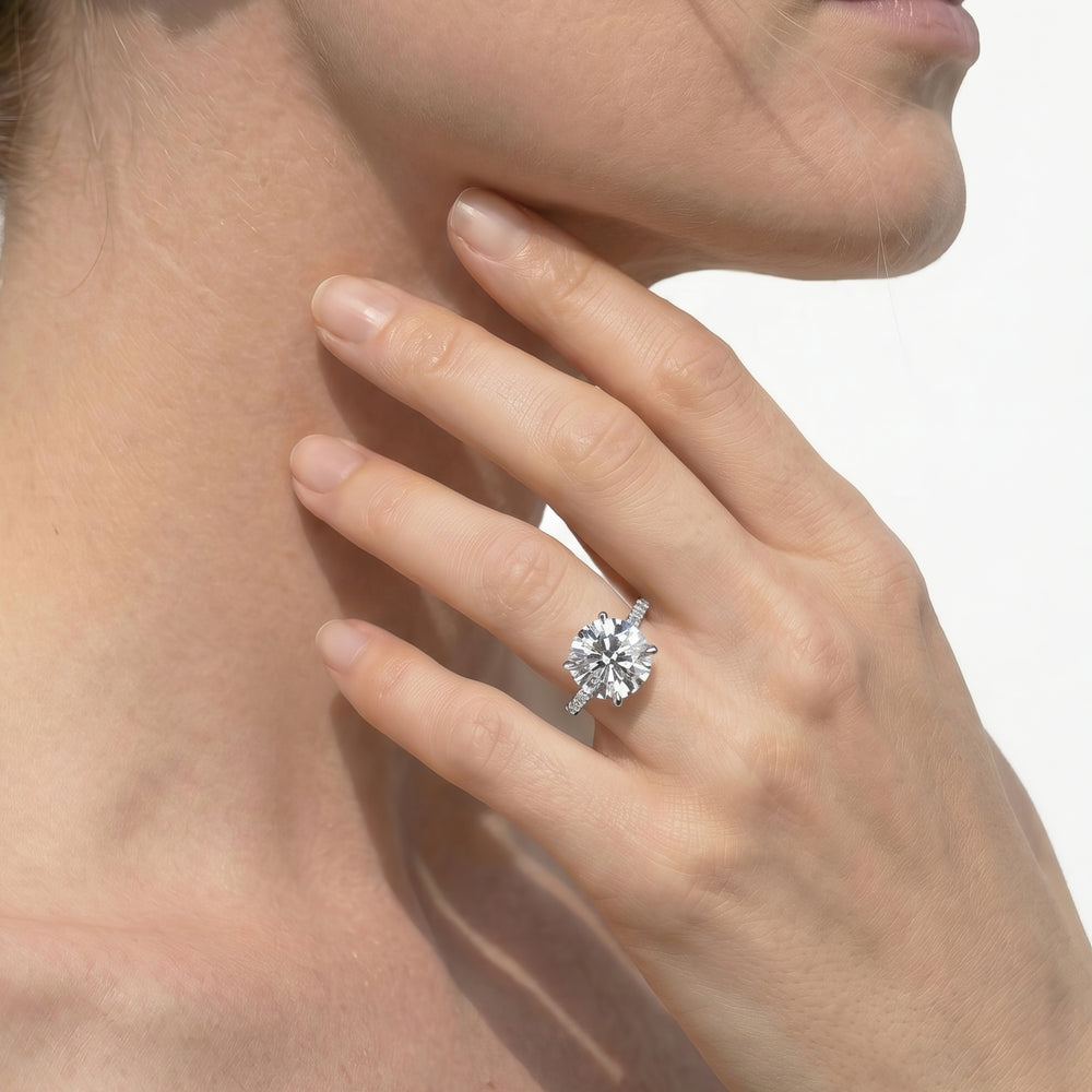 Oval Cut The Cassatt Domed Pave Engagement Ring with Lab Grown Diamond in 14KT Rose Gold view 5
