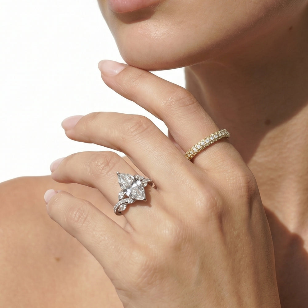 Oval Cut Enchanting Vine Engagement Ring with Lab Grown Diamond in 14KT Yellow Gold view 4
