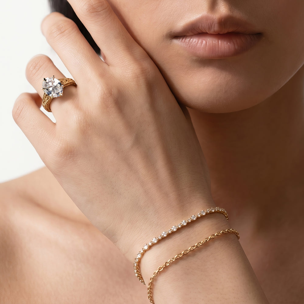 The Seraphine Six Prong Ring with Pear Cut Diamond in 14KT Rose Gold view 4
