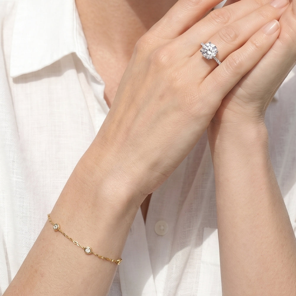 Pave Love Knot Diamond Engagement Ring with Radiant Cut Diamond in 14KT Yellow Gold view 4
