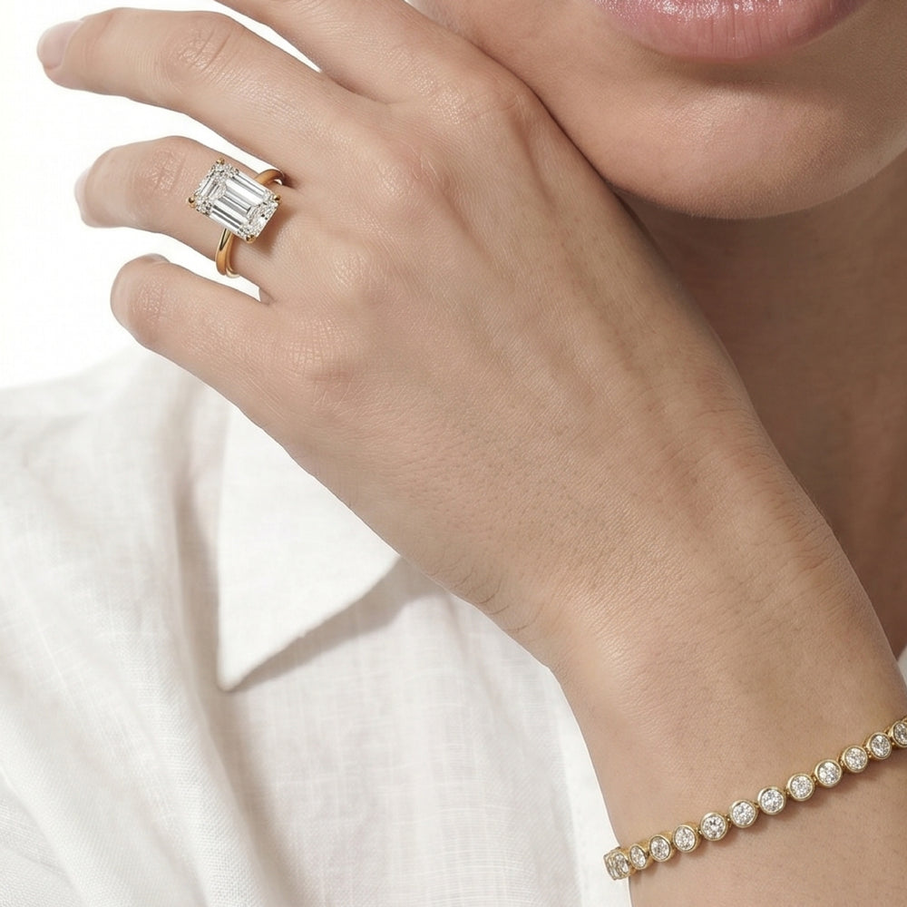Poise Basket Diamond Engagement Ring with Cushion Cut Diamond in 14KT Rose Gold view 3
