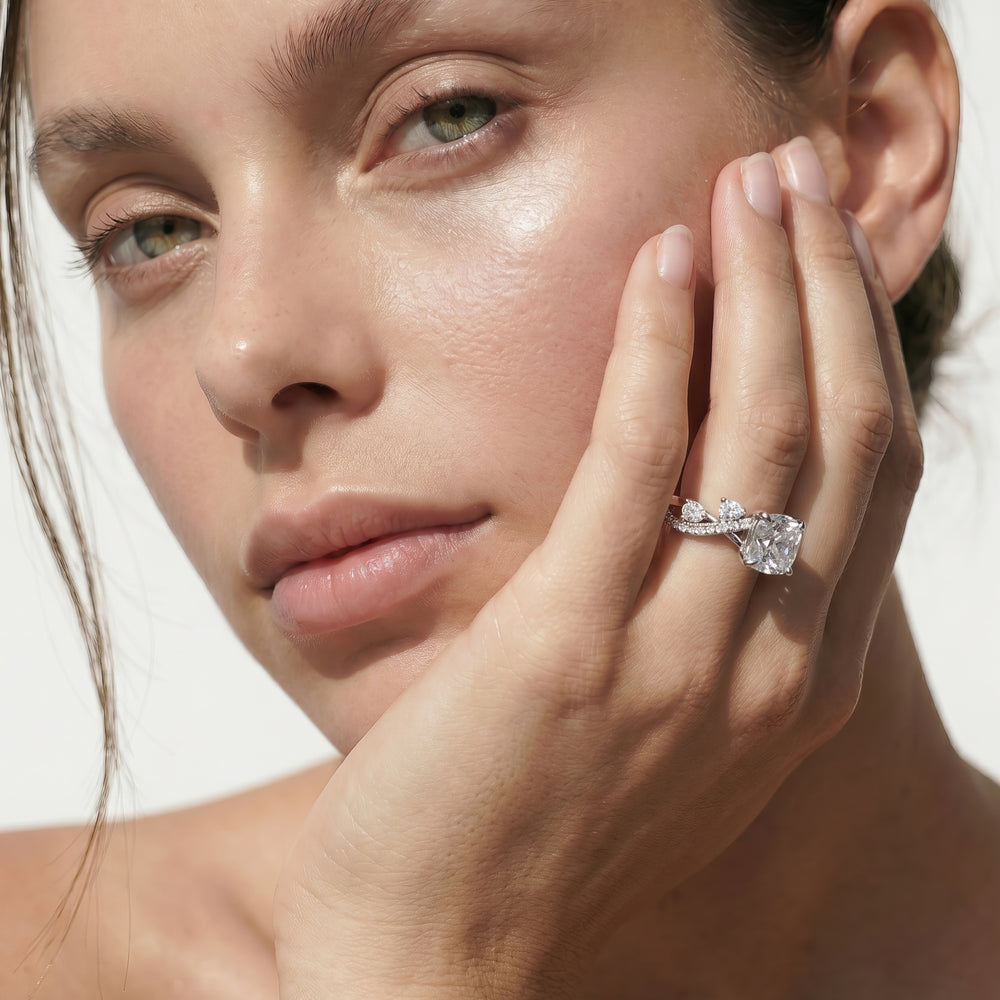 Round Cut Regal Vine Engagement Ring with Lab Grown Diamond in 14KT Rose Gold view 2
