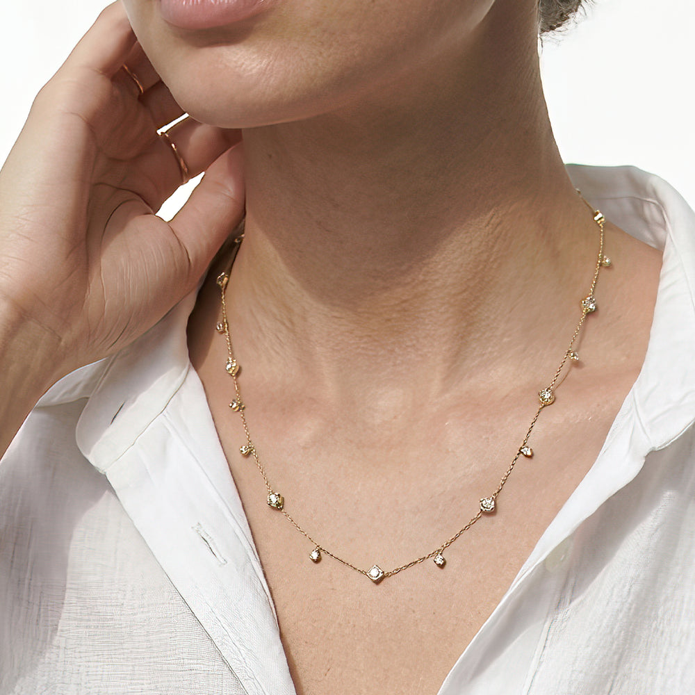 Signature Diamond Charm Necklace with 14KT Yellow Gold / Lab / 1 3/8 Cut Diamond in 14KT Yellow Gold / Lab / 1 3/8 view 2
