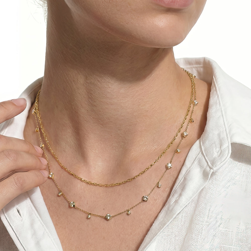 Signature Diamond Charm Necklace with 14KT Yellow Gold / Lab / 1 3/8 Cut Diamond in 14KT Yellow Gold / Lab / 1 3/8 view 3
