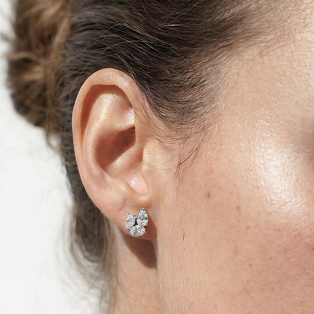 Trilogy Genesis Earrings with 14KT Rose Gold / Lab / 1 1/2 Cut Diamond in 14KT Rose Gold / Lab / 1 1/2 view 2
