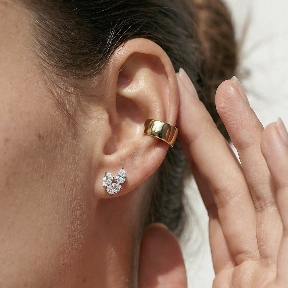 Trilogy Genesis Earrings with 14KT Rose Gold / Lab / 1 1/2 Cut Diamond in 14KT Rose Gold / Lab / 1 1/2 view 3

