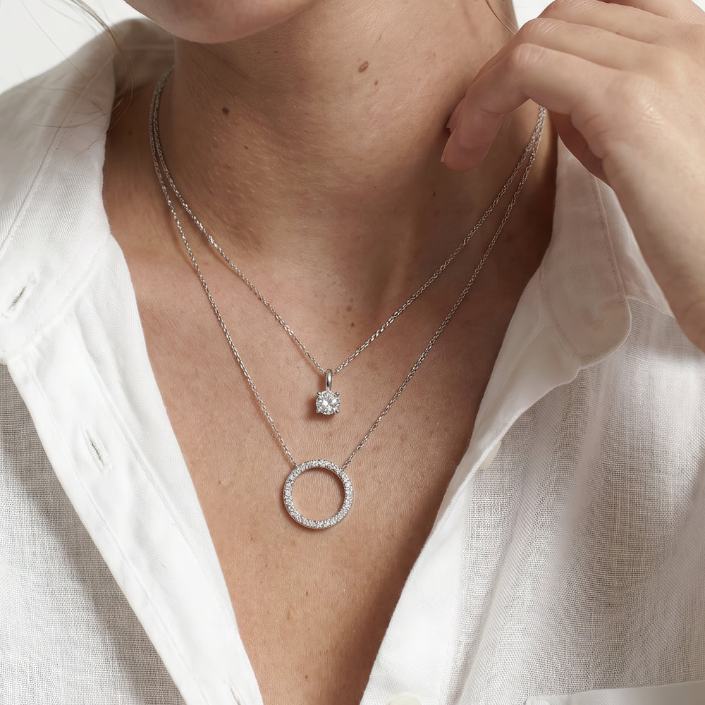 The Windsor Icon Pendant with 14KT White Gold / Lab / 1 1/4 Cut Diamond in 14KT White Gold / Lab / 1 1/4 view 4
