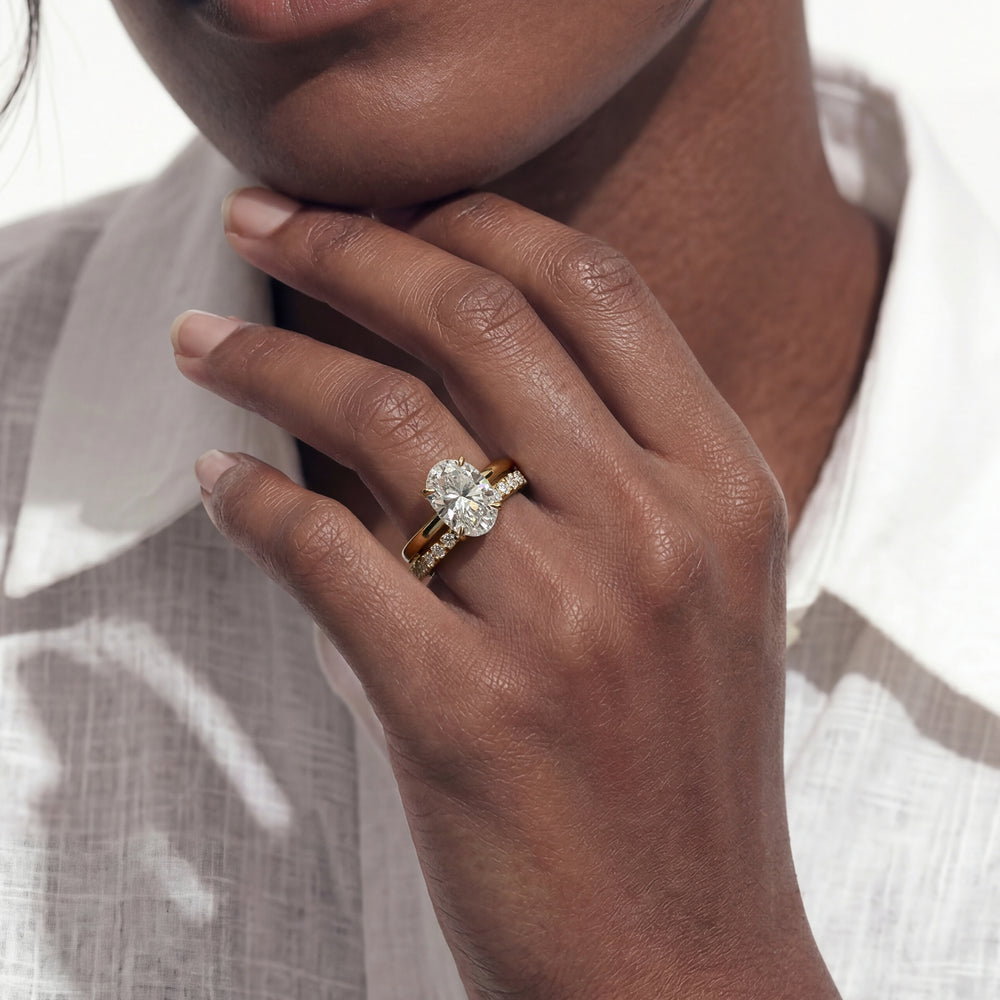 Premium Classic Shared Prong Diamond Eternity Ring (E+ VS+) with 18KT Yellow Gold / Lab / 1 Cut Diamond in 14KT Yellow Gold / Lab / 1 view 3
