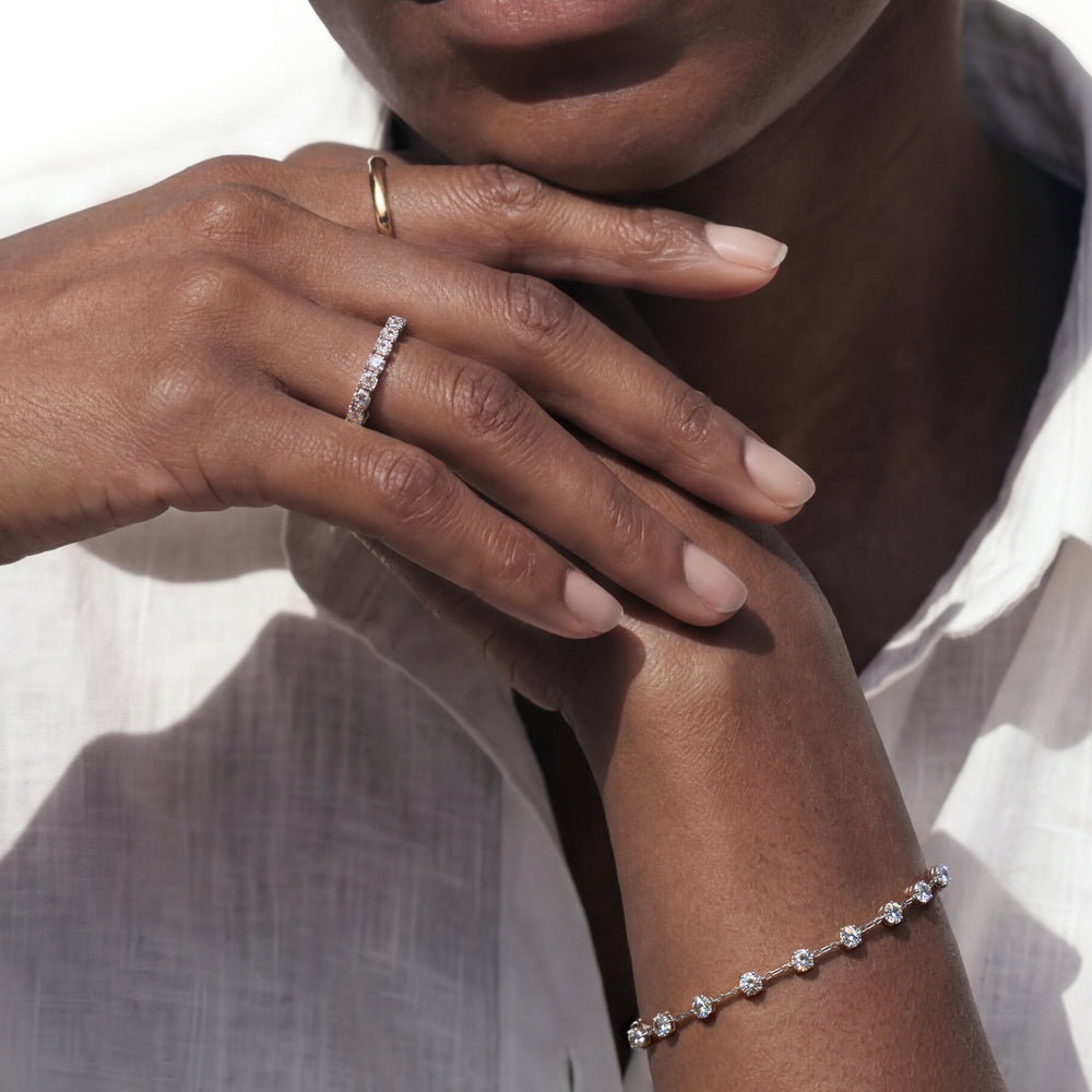 Classic Shared Prong Diamond Eternity Ring (F+ SI+) with Platinum / Lab / 1 Cut Diamond in 14KT Platinum / Lab / 1 view 2
