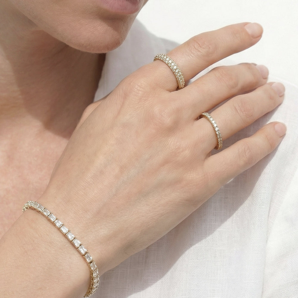 The Windsor Classic Eternity Ring Size 8.5 with 14KT Yellow Gold / Lab / 2 Cut Diamond in 14KT Yellow Gold / Lab / 2 view 4
