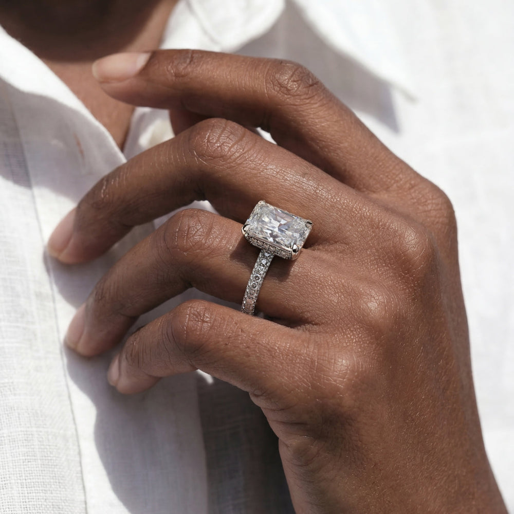 The Windsor Ring with Marquise Cut Diamond in 14KT Rose Gold view 5
