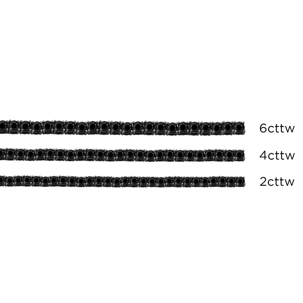 Round Black Diamond Tennis Bracelet with 6 Cut Diamond in 14KT Sterling Silver view 3
