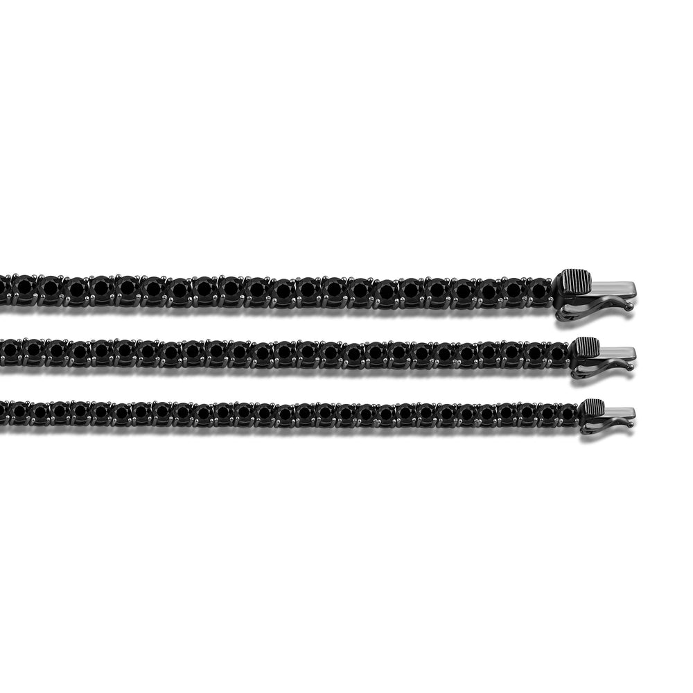Round Black Diamond Tennis Bracelet with 6 Cut Diamond in 14KT Sterling Silver view 5
