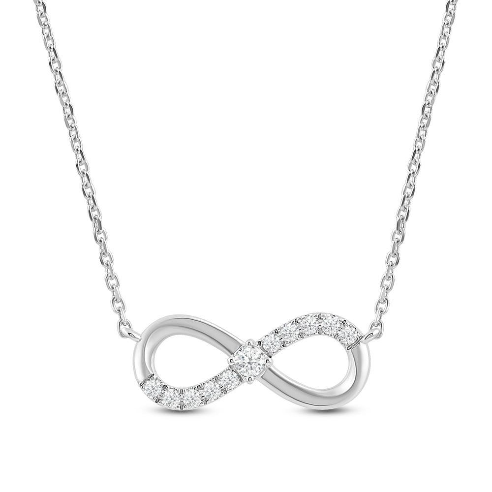 Free 1/4 CTTW Infinity Pendant with Lab Cut Diamond in 14KT White view 2
