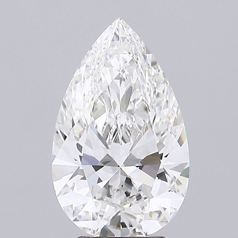 3.74 Carat Pear Lab Diamond with  Cut Diamond in 14KT  view 1
