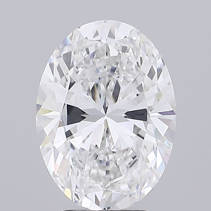4.01 Carat Oval Lab Diamond with  Cut Diamond in 14KT  view 1

