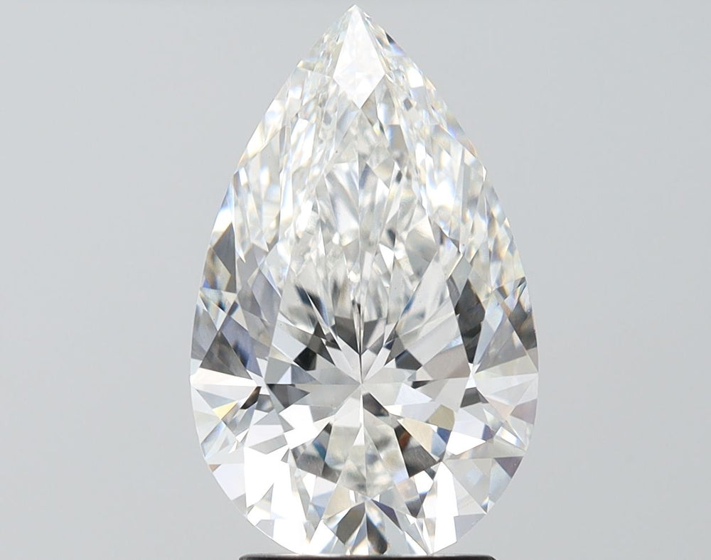 4.07 Carat Pear Lab Diamond with  Cut Diamond in 14KT  view 1
