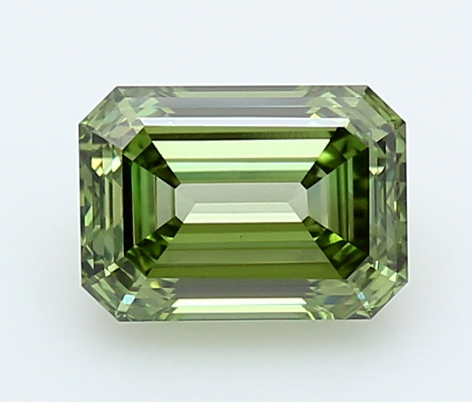 1.52 Carat Emerald Lab Diamond with  Cut Diamond in 14KT  view 1
