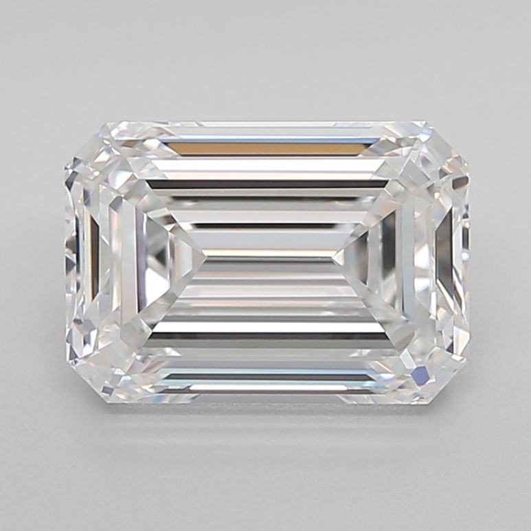 2.78 Carat Emerald Lab Diamond with  Cut Diamond in 14KT  view 1
