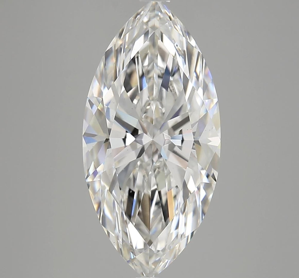 5.51 Carat Marquise Lab Diamond with  Cut Diamond in 14KT  view 1
