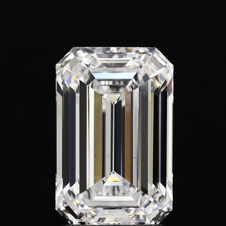 2.52 Carat Emerald Lab Diamond with  Cut Diamond in 14KT  view 1
