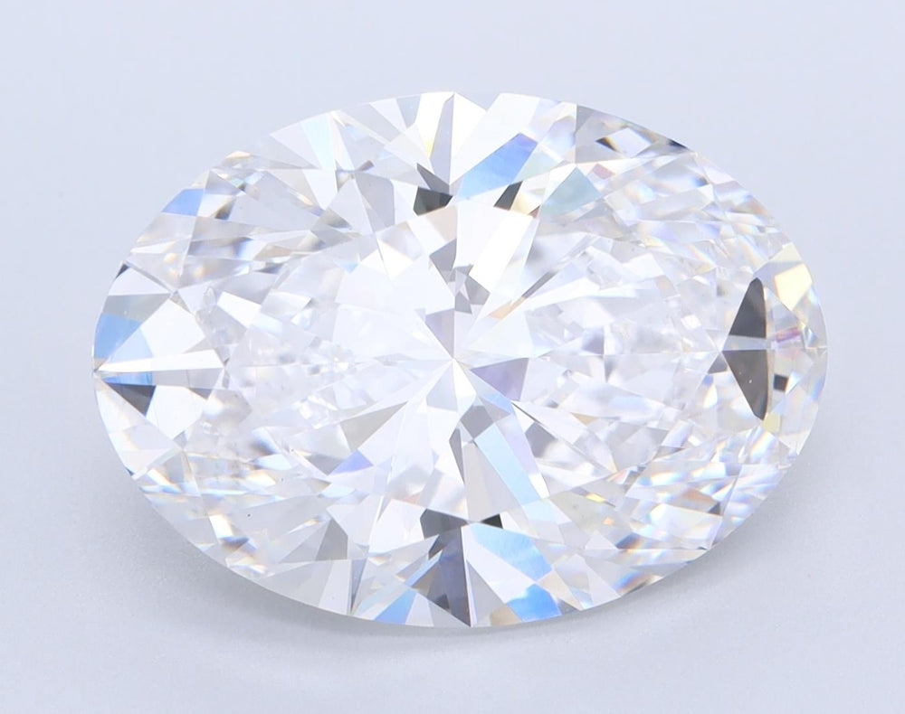 6.52 Carat Oval Lab Diamond with  Cut Diamond in 14KT  view 1

