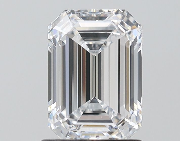 1.53 Carat Emerald Lab Diamond with  Cut Diamond in 14KT  view 1
