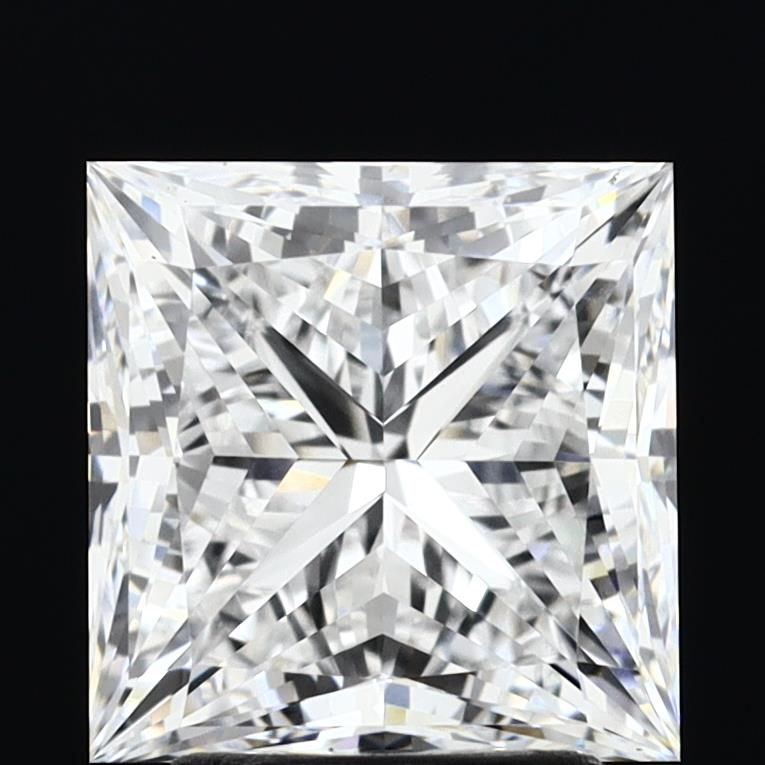3.33 Carat Princess Lab Diamond with  Cut Diamond in 14KT  view 1
