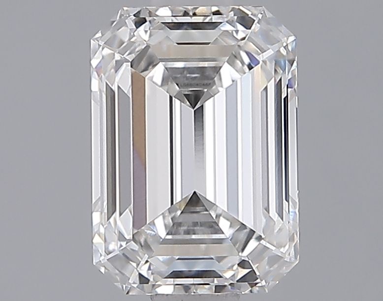 2.04 Carat Emerald Lab Diamond with  Cut Diamond in 14KT  view 1
