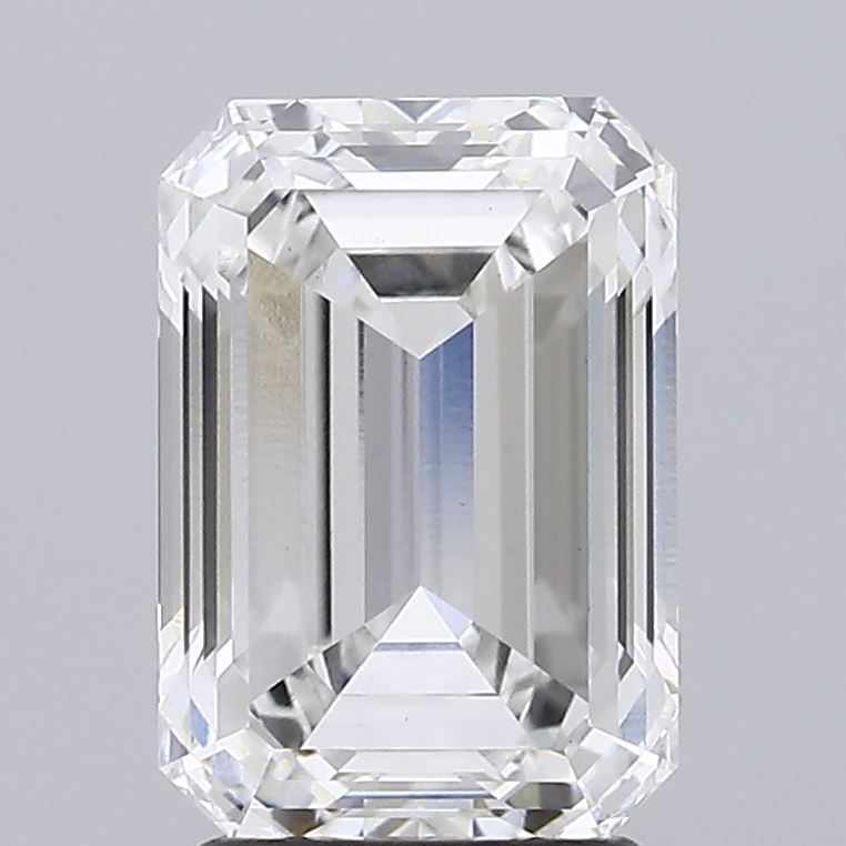 2.67 Carat Emerald Lab Diamond with  Cut Diamond in 14KT  view 1
