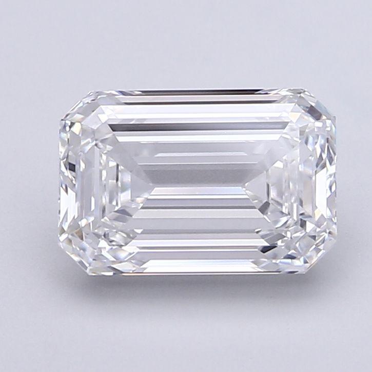 4.81 Carat Emerald Lab Diamond with  Cut Diamond in 14KT  view 1
