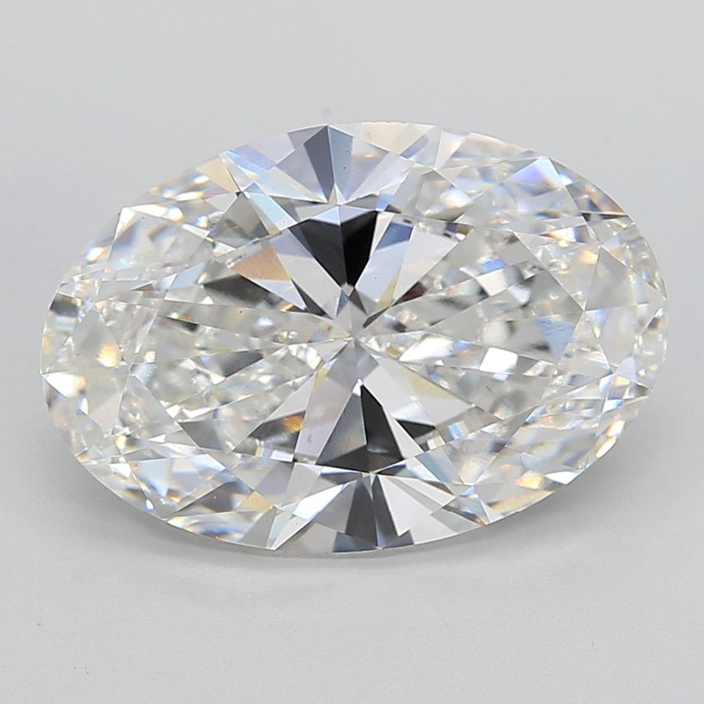 8.29 Carat Oval Lab Diamond with  Cut Diamond in 14KT  view 1
